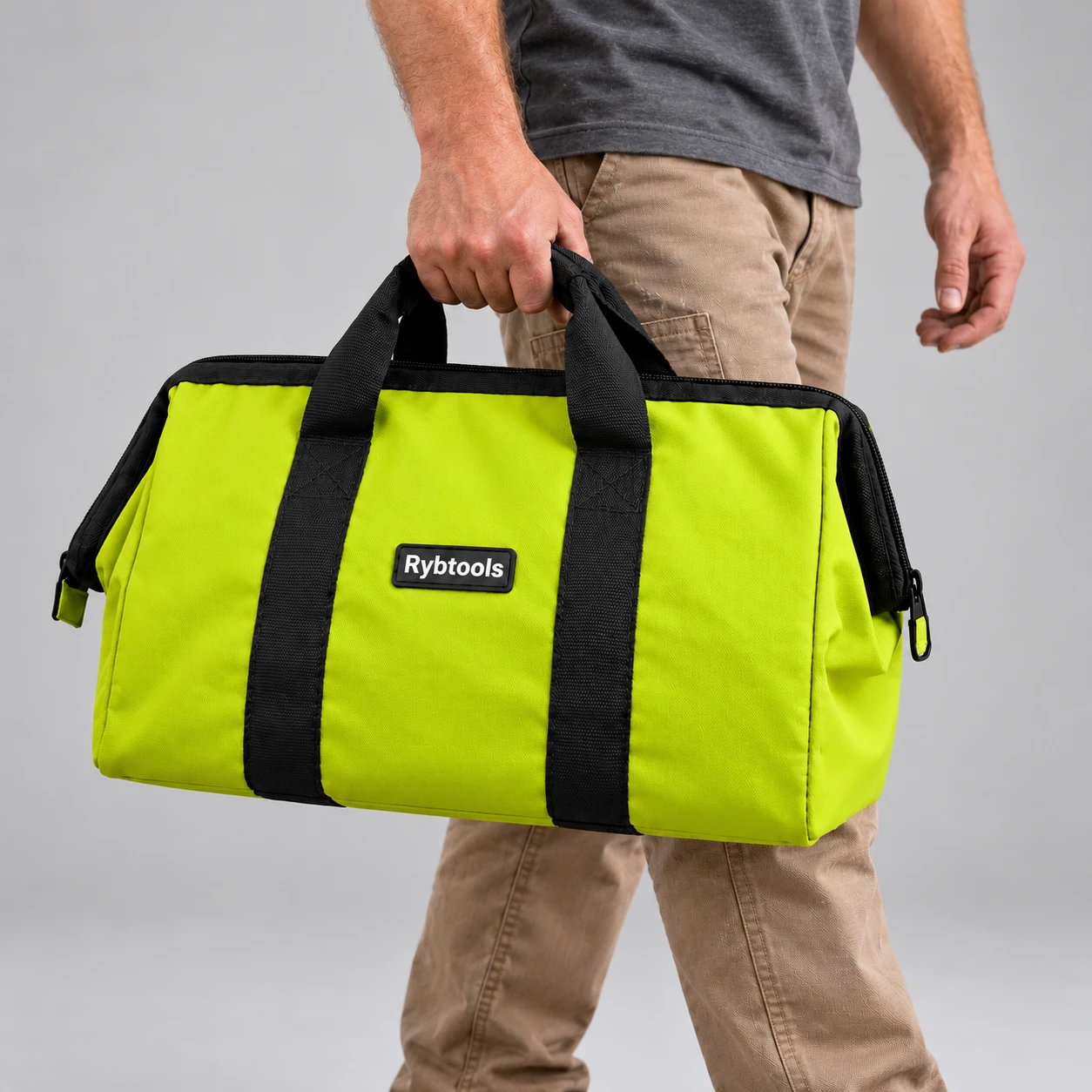 The bag carried by its handles